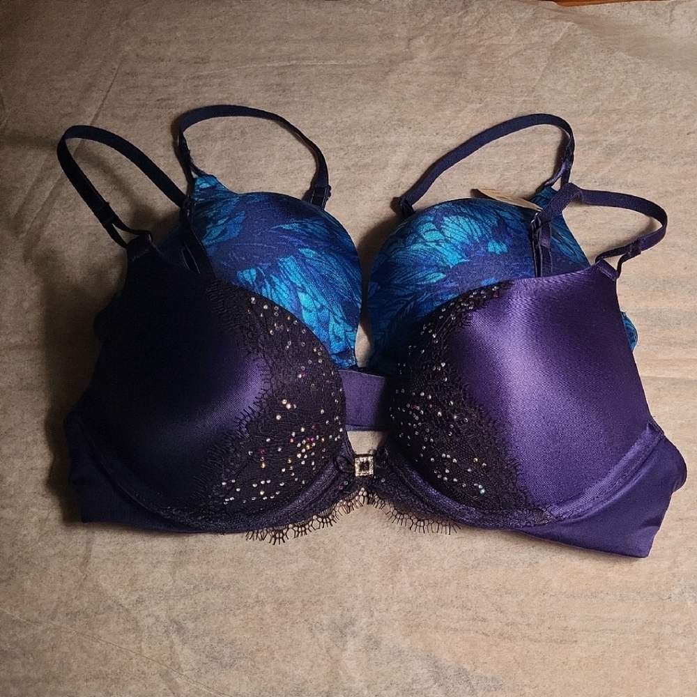 Victoria's Secret Purple and Blue Lace Bras